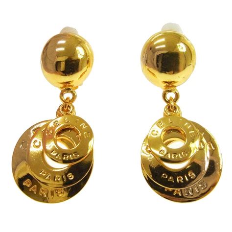 celine ball drop earrings|authentic Celine earrings.